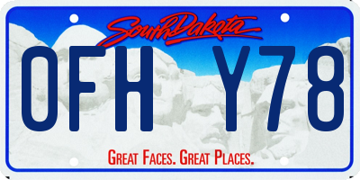 SD license plate 0FHY78