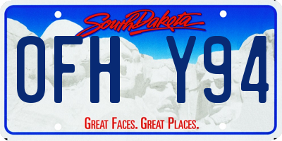 SD license plate 0FHY94