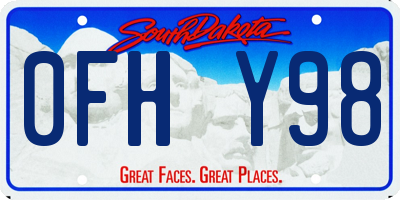 SD license plate 0FHY98