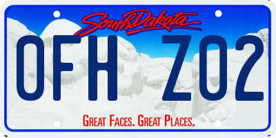 SD license plate 0FHZ02