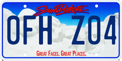 SD license plate 0FHZ04