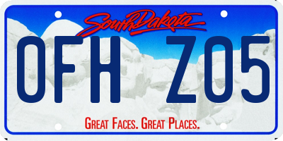 SD license plate 0FHZ05