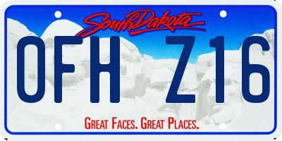 SD license plate 0FHZ16