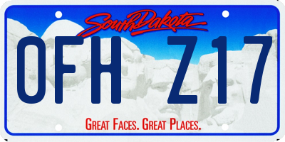 SD license plate 0FHZ17