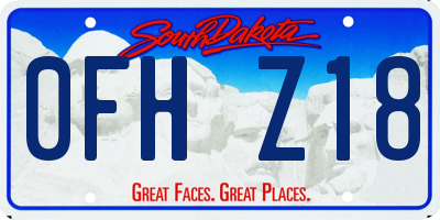 SD license plate 0FHZ18
