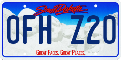 SD license plate 0FHZ20