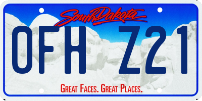 SD license plate 0FHZ21