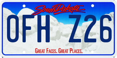 SD license plate 0FHZ26