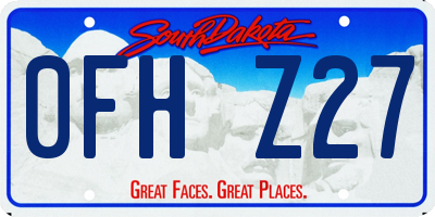 SD license plate 0FHZ27