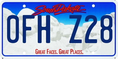 SD license plate 0FHZ28