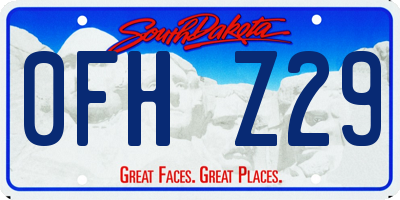SD license plate 0FHZ29