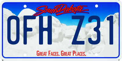 SD license plate 0FHZ31