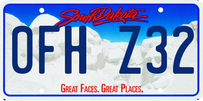 SD license plate 0FHZ32