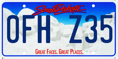 SD license plate 0FHZ35