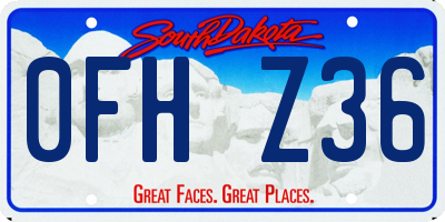 SD license plate 0FHZ36