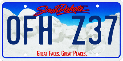 SD license plate 0FHZ37