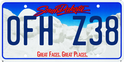 SD license plate 0FHZ38