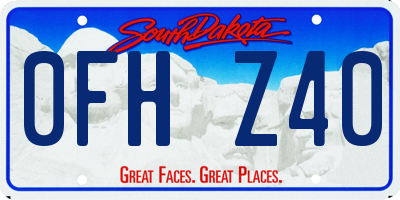 SD license plate 0FHZ40