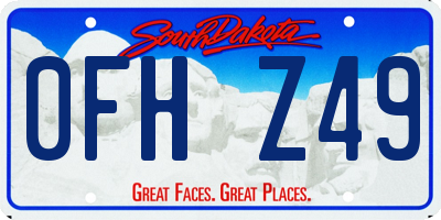 SD license plate 0FHZ49