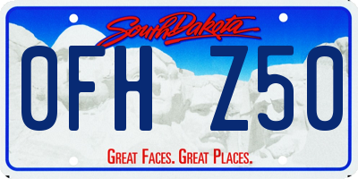SD license plate 0FHZ50