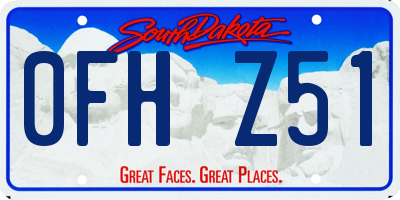 SD license plate 0FHZ51