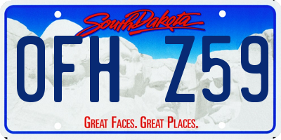 SD license plate 0FHZ59