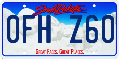 SD license plate 0FHZ60