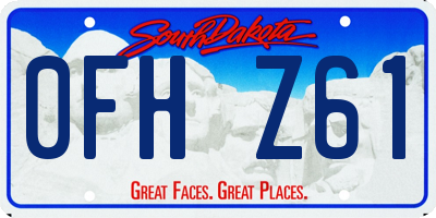 SD license plate 0FHZ61