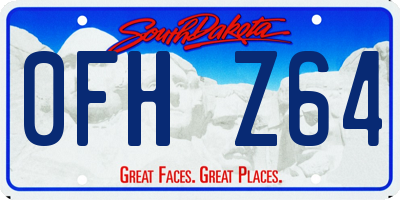 SD license plate 0FHZ64