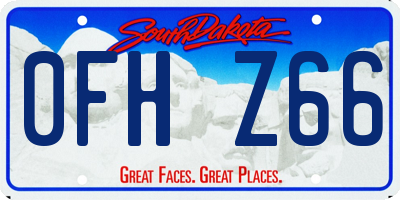 SD license plate 0FHZ66