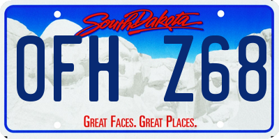 SD license plate 0FHZ68
