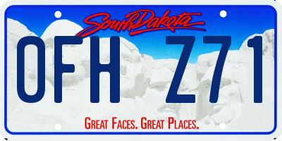 SD license plate 0FHZ71
