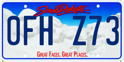 SD license plate 0FHZ73
