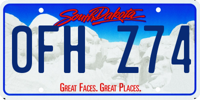 SD license plate 0FHZ74