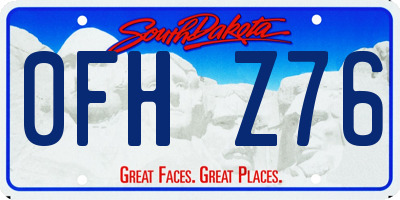 SD license plate 0FHZ76