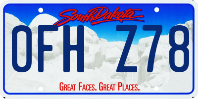 SD license plate 0FHZ78