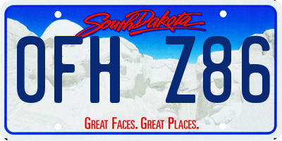 SD license plate 0FHZ86
