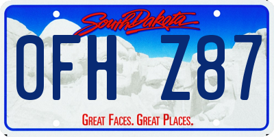 SD license plate 0FHZ87