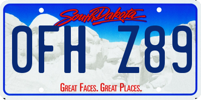 SD license plate 0FHZ89