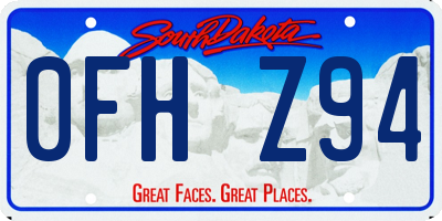 SD license plate 0FHZ94