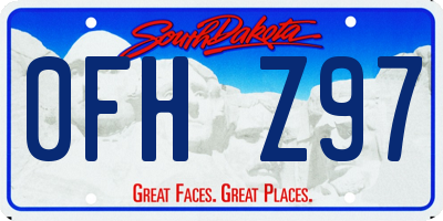 SD license plate 0FHZ97