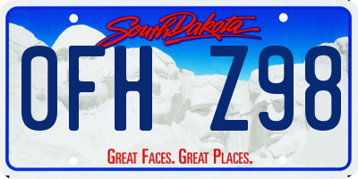 SD license plate 0FHZ98
