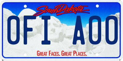 SD license plate 0FIA00