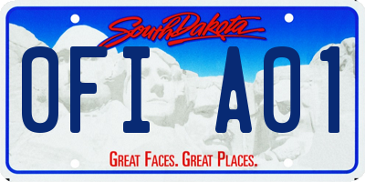 SD license plate 0FIA01