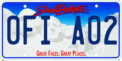 SD license plate 0FIA02