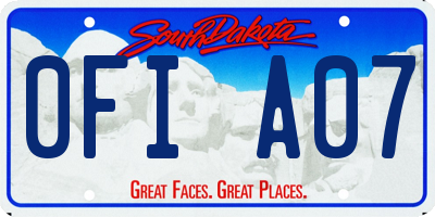 SD license plate 0FIA07