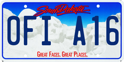 SD license plate 0FIA16
