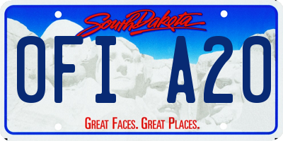 SD license plate 0FIA20