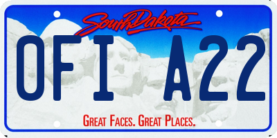 SD license plate 0FIA22