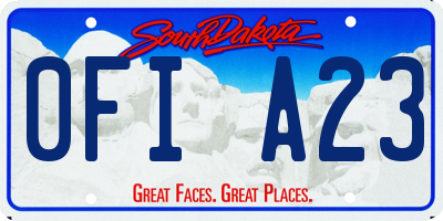 SD license plate 0FIA23